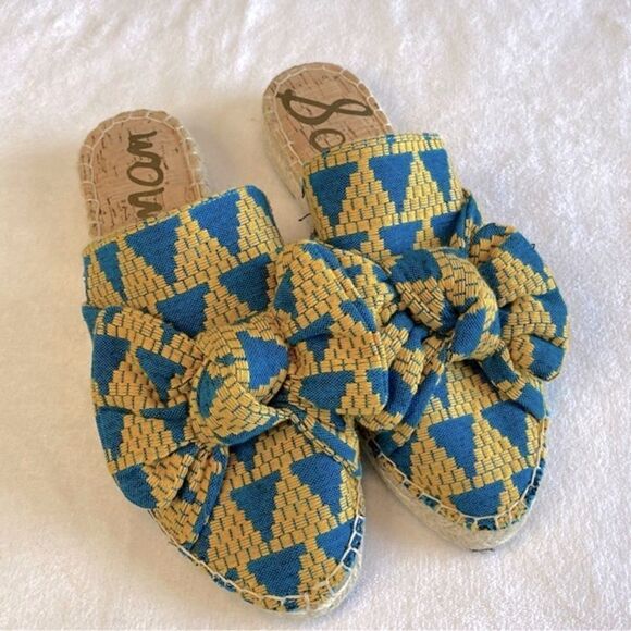SAM EDLEMAN LYNDA BOW ESPADRILLES MULES - Picture 1 of 12